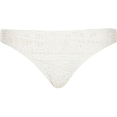 White crochet bikini bottoms